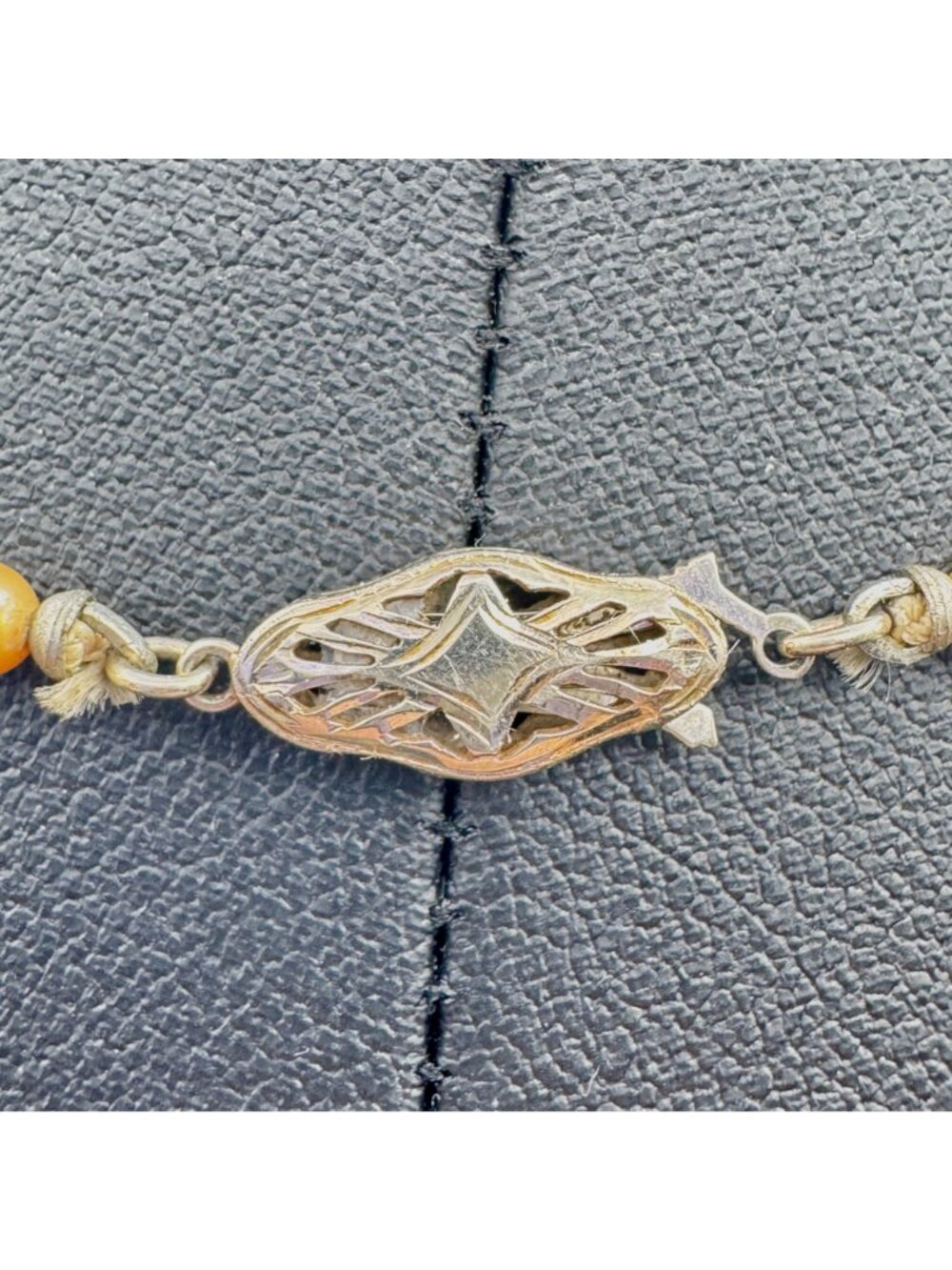 Antique Pearl Necklace 18" 14k Gold Fish Hook Clasp Gold Pearls 1930s 3-6mm - Picture 6 of 9